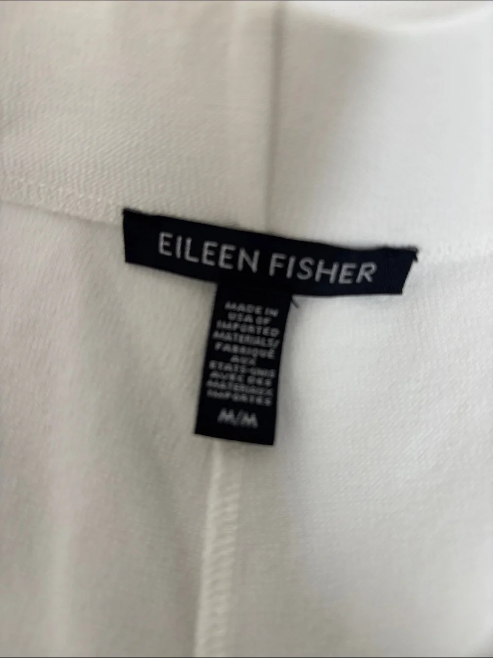 Eileen Fisher White Wide Leg Stretch Pants Medium Pull On